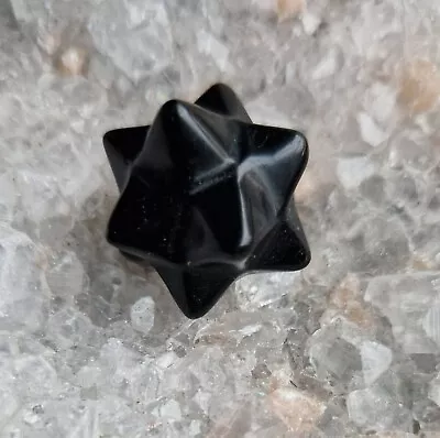 Beautiful Black Obsidian Polished Merkaba Star Crystal Carving / Gemstones • £7.77