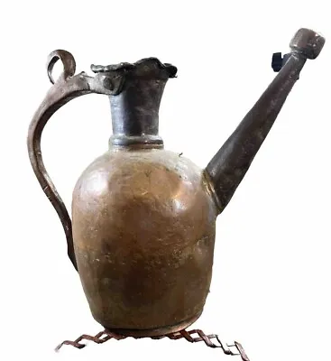 Antique Islamic Middle Eastern Ottoman Engrave Copper Bronze Ewer Pitcher Burner • $75