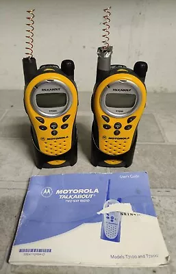 Lot Of 2 Motorola T7200 Talkabout Two-Way Radios Walkie Talkies SEE PICTURES  • $29.95