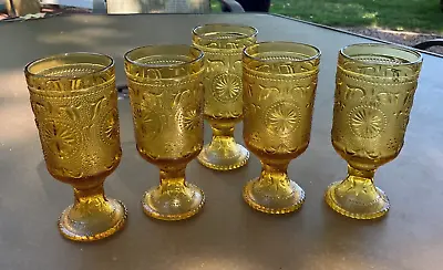 $19.99 • Buy 5 Amber American Concord Sandwich Water Goblets* Brockway Glass* Glasses