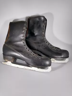 Vintage Women's Figure Skates - Black - Size 9 - Sheffield Steel Canada • $19.99