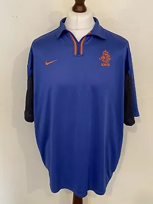 Netherlands Away Football Shirt Vintage 2000 Retro Blue Nike Shirt Size XXL • £39.99