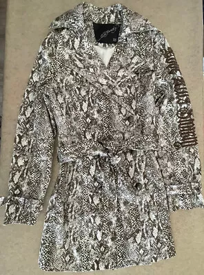 Ed Hardy Christian Audigier Snake Skin Trench Coat “Love Kills Slowly” Women XS • $57.81