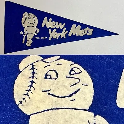 Vintage NY New York Mets Mini Pennant Baseball 4x9 NYC Metropolitan 1960s • $24.95