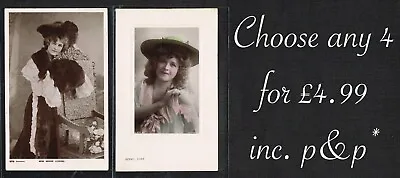 ☆ EDWARDIAN THEATRE ACTRESS ☆ 1900s Postcards (Surnames L) • £1.33