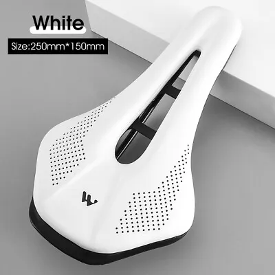 WEST BIKING Bike Bicycle Saddle Seat Steel Rail Leather Cycling Saddle White • $17.99