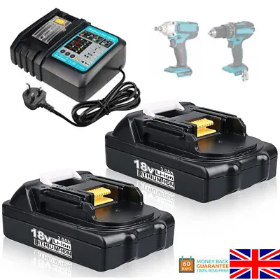 For Makita 18V 3.0Ah LXT Li-ion Battery BL1830 BL1815 BL1850 BL1860 Or Charger • £19.86