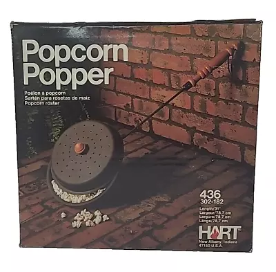 Vintage Hart Campfire Popcorn Popper Roaster Wood Handle Fire Pit 436 302-182 • $39.95