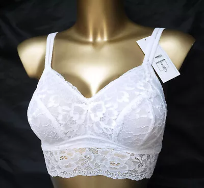 M & S Non Wired  Lace Bra Bralette Bralet Sz 6 Fuller Bust White  Marks Spencer • £5.99