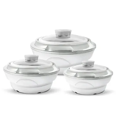 £35.89 • Buy Jaypee Hot Pot Thermal Insulated Casserole Food Warmer Serving Dish-3Set White