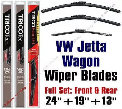 VW Volkswagen Jetta Wagon 2011-2014 Wiper Blades 3pk Front/Rear 19240/19190/13G • $38.64