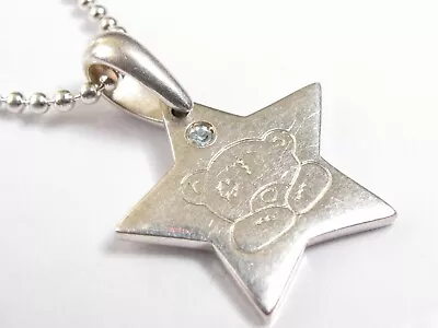 Vintage Sterling Silver Star Me To You  Pendant Ball Chain Necklace 18  5.5g C7 • £16.99