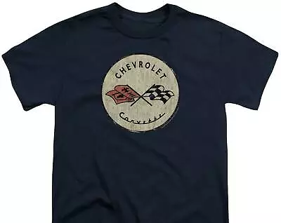 Chevrolet Vintage Cross Flag Emblem Navy Shirts • $19.99