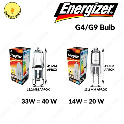 G9 G4 Bulbs 14W 20W 33W 40W Capsule Light Halogen Lamp AC 220V DC 12V Energizer • £16.99