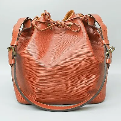 LOUIS VUITTON PETIT NOE Drawstring Shoulder Bag Purse Epi M44103 Kenyan Brown • $245