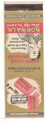 C1940 Matchbook: Norwalk Long Life Blades • $4.95