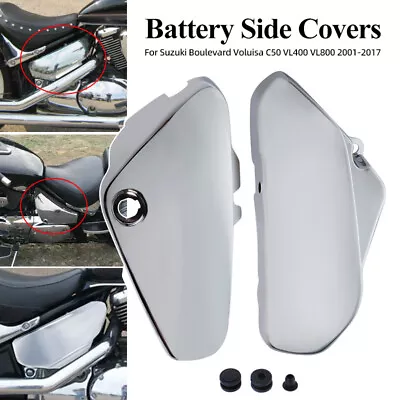 Chrome Battery Side Cover For Suzuki Boulevard Voluisa C50 VL400 VL800 2001-2017 • $56.99
