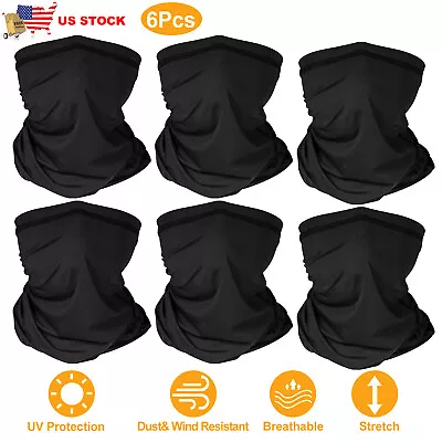 Pack Of 6 Balaclava Neck Face Mask Gaiter Scarf Motorcycle Cycling Bandana • $14.82