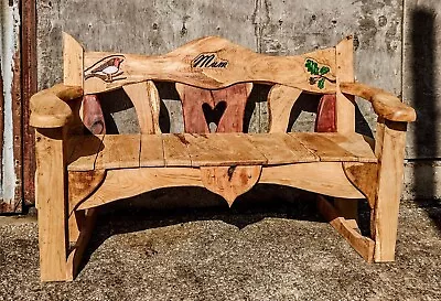 Rustic Garden Bench Oak Bench Wooden Bench Wooden Memorial Bench • £500