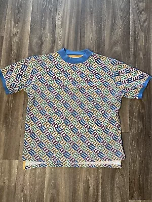 Vintage Dockers Sport Geometric Multicolor All Over Print 90s Fresh Prince Tee • $49.99