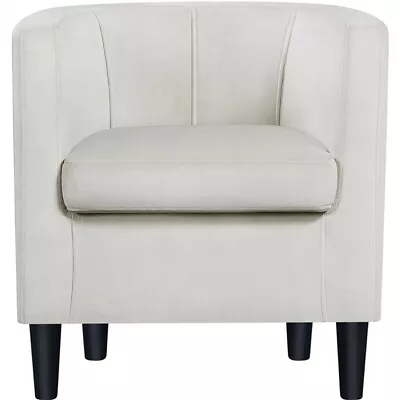 Velvet Accent Barrel Chair Comfy Club ArmChair For Living Room Bedroom Used • $79.99