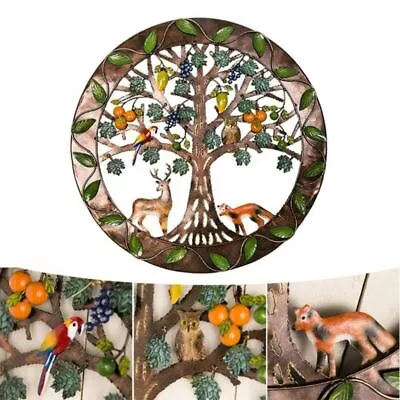 £23.29 • Buy Tree Of Life Metal Hanging Wall Art Round Hanging Sculpture Garden Home Decor
