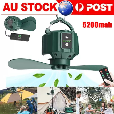 $30.90 • Buy Portable Camping Fan USB Ceiling Tent Fan LED Light Outdoor Tent Fan W/ Hook