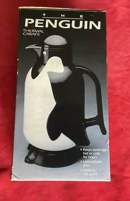 🐧1980s VINTAGE METROKANE “JERRY”THE PENGUIN HOT/COLD 1 QT THERMAL CARAFE W/BOX • $15.75