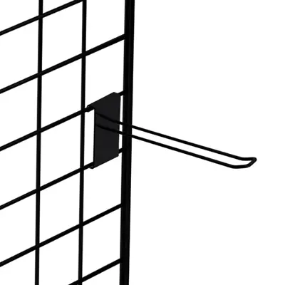 10 X 4  Heavy Duty Euro Hooks For Grid Mesh Retail Display - Black • £22.85