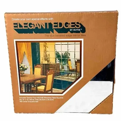 Vtg 1975 Hoyne Beveled Edge Mirror Tiles Unused In Box 12x12 6 Tiles Per Box • $38