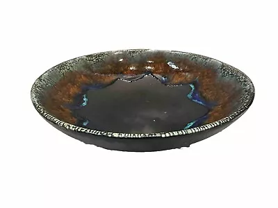 Royal Haeger Matte Black 9” Bowl Peacock Glaze • $20