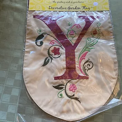 Initial “Y” Garden Flag New Double Sided Evergreen • $10.95