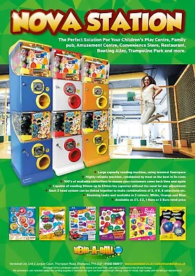 £474 • Buy 50mm Toy Capsule NOVA STATION Vending Machine £1 Coin Operated, White And Red