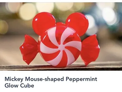 Disney Parks Mickey Mouse Ears Holiday Peppermint Lights Up Glow Cube NEW • $20