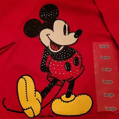 Mickey Mouse Disney Tee Shirt W/ Rhinestones  Large New With Tags  • $18