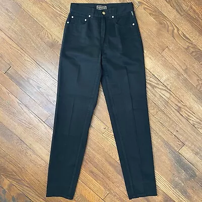 Versace Jeans Signature Pants Size 29 34 100% Cotton Made In Italy Black Vintage • $49.99