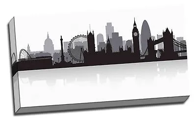 London Black & White City Skyline Silhouette Canvas Print Wall Art 40X 20  • £39.99