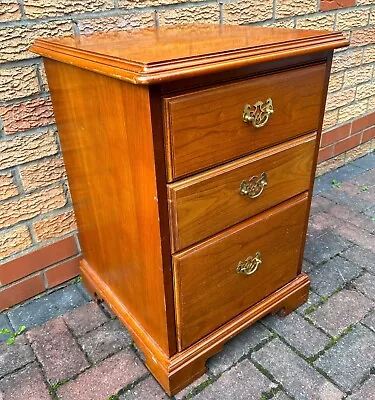 Younger Furniture Teak Wood Bedside Table Cabinet Chest Solid Hardwood Wooden • £119.99