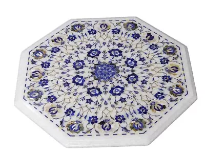 £385.92 • Buy Marble Coffee Table Top Semi Precious Lapis Gems Inlay Mosaic Decor Arts H1398