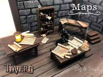 Map 10 Pack For D&D Pathfinder 100% Handmade Scatter Terrain Tavern Miniatures • $9.99