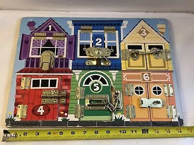 Melissa And & Doug Toys Child Kid Latch Board Pad Lock Learn Numbers Colors 3758 • $19.77