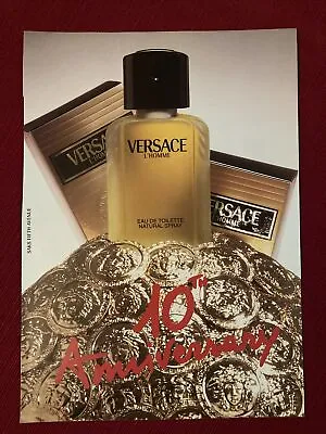 Versace L’Homme Eau De Toilette Parfum 1995 Print Ad - Great To Frame! • $6.95