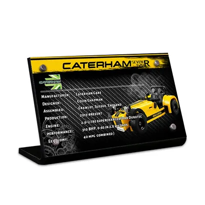 Display King - Display Plaque For Lego Caterham Seven 620R 21307 • $26.13