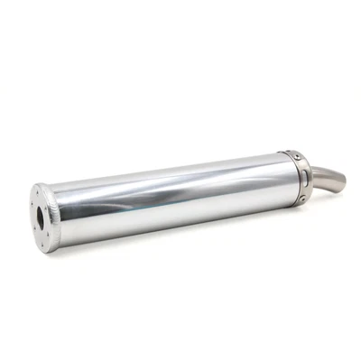 $44.48 • Buy 350 X 65mm Silver Tone Stainless Steel Cylinder Shaped Motorcycle Exhaust Pipe