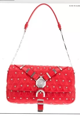 Versace Vanitas Red Studded Leather Bag • $850