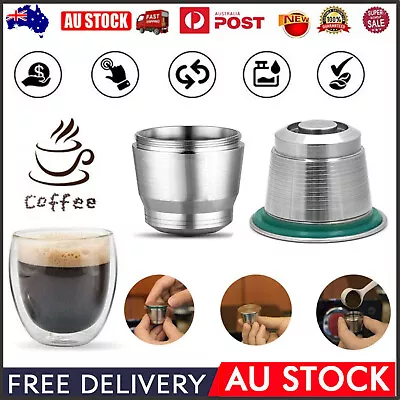 Stainless Steel Coffee Capsule Cup Refillable Reusable Pod For Nespresso Machine • $17