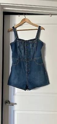 Volcom Liberator Denim Romper- Dark Wash -blue- Large(10)- Worn Once • $25