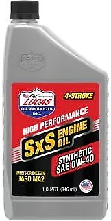 Lucas Oil Synthetic SAE 0W-40 SXS Engine Oil/Quart 1 Quart 11200 58-54001 • $24.68