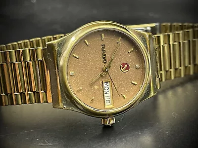 Collectable Vintage Rado Voyager Diamond Dial Automatic Gents Watch 35mm Swiss • £189.99