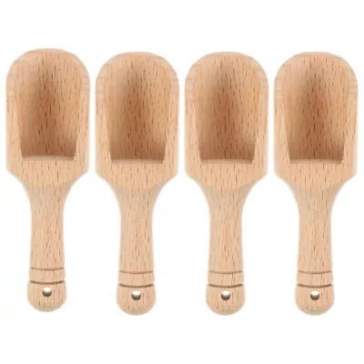  4 Pcs Wooden Spoon Washing Powder Scoops Japanese Candy Coffee Bean • £5.48